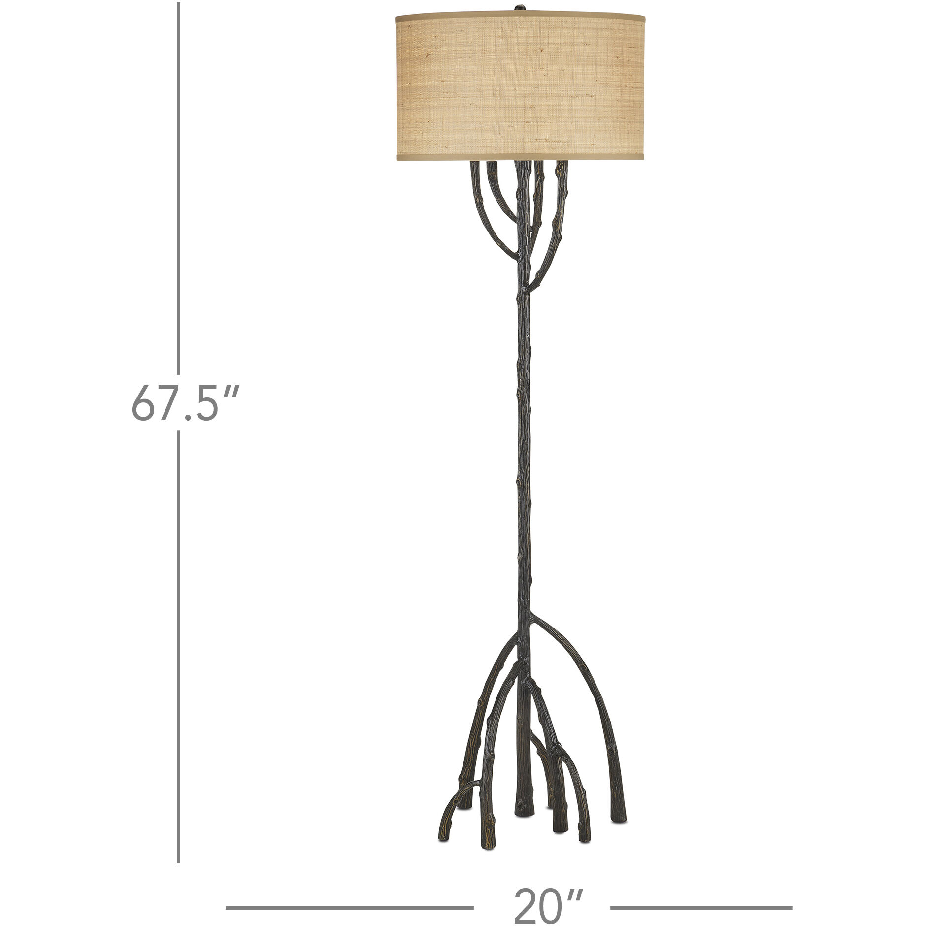 Mangrove 67.5 inch 150 watt Bronze Floor Lamp Portable Light