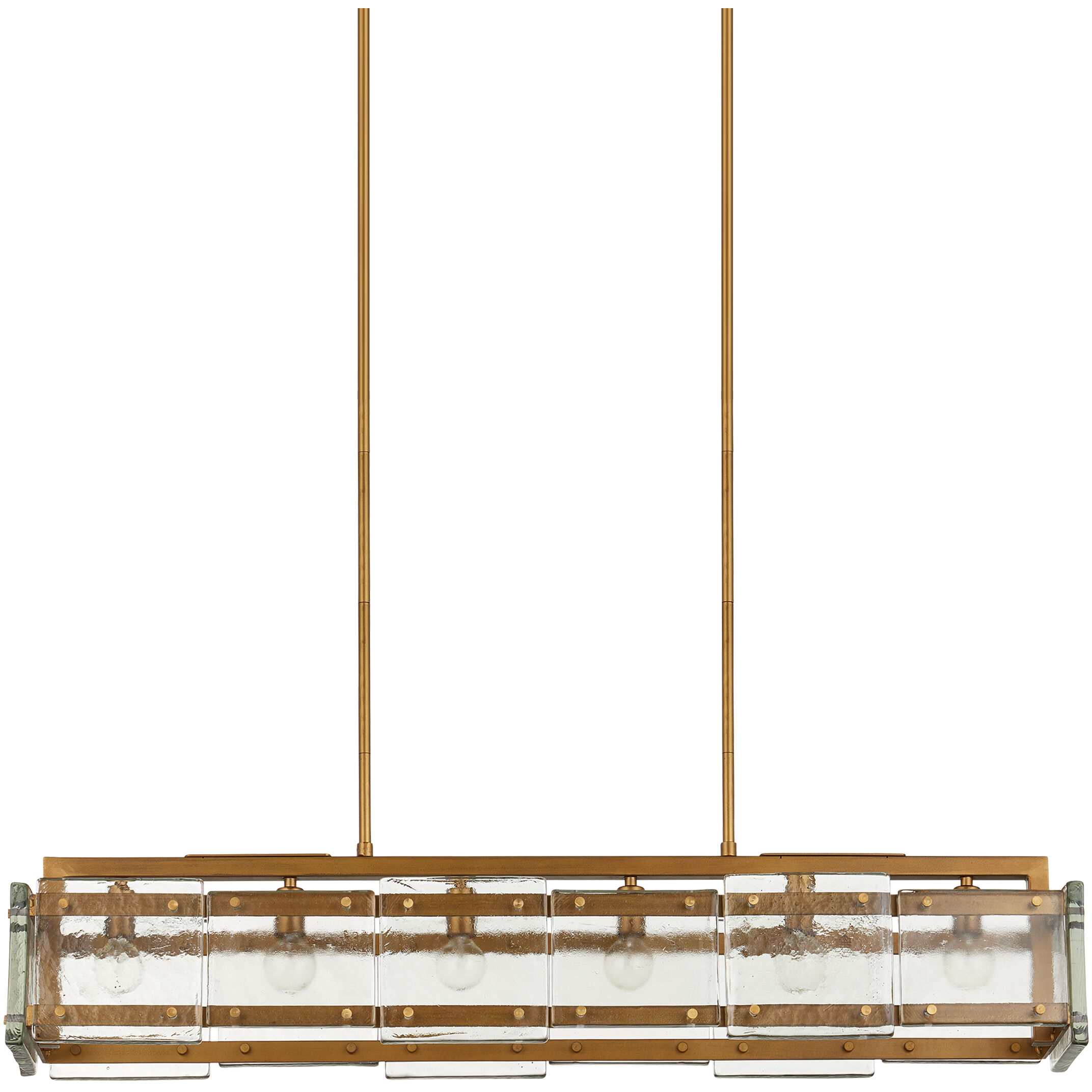 Countervail 6 Light 39.5 inch Clear/Antique Brass Chandelier Ceiling Light