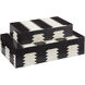 Arrow 12.25 inch Black/White/Natural Boxes, Set of 2