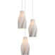 Posh 3 Light 7.5 inch White/Silver Multi-Drop Pendant Ceiling Light