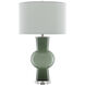 Duende 30 inch 150 watt Light and Dark Green/Polished Nickel/Clear Table Lamp Portable Light