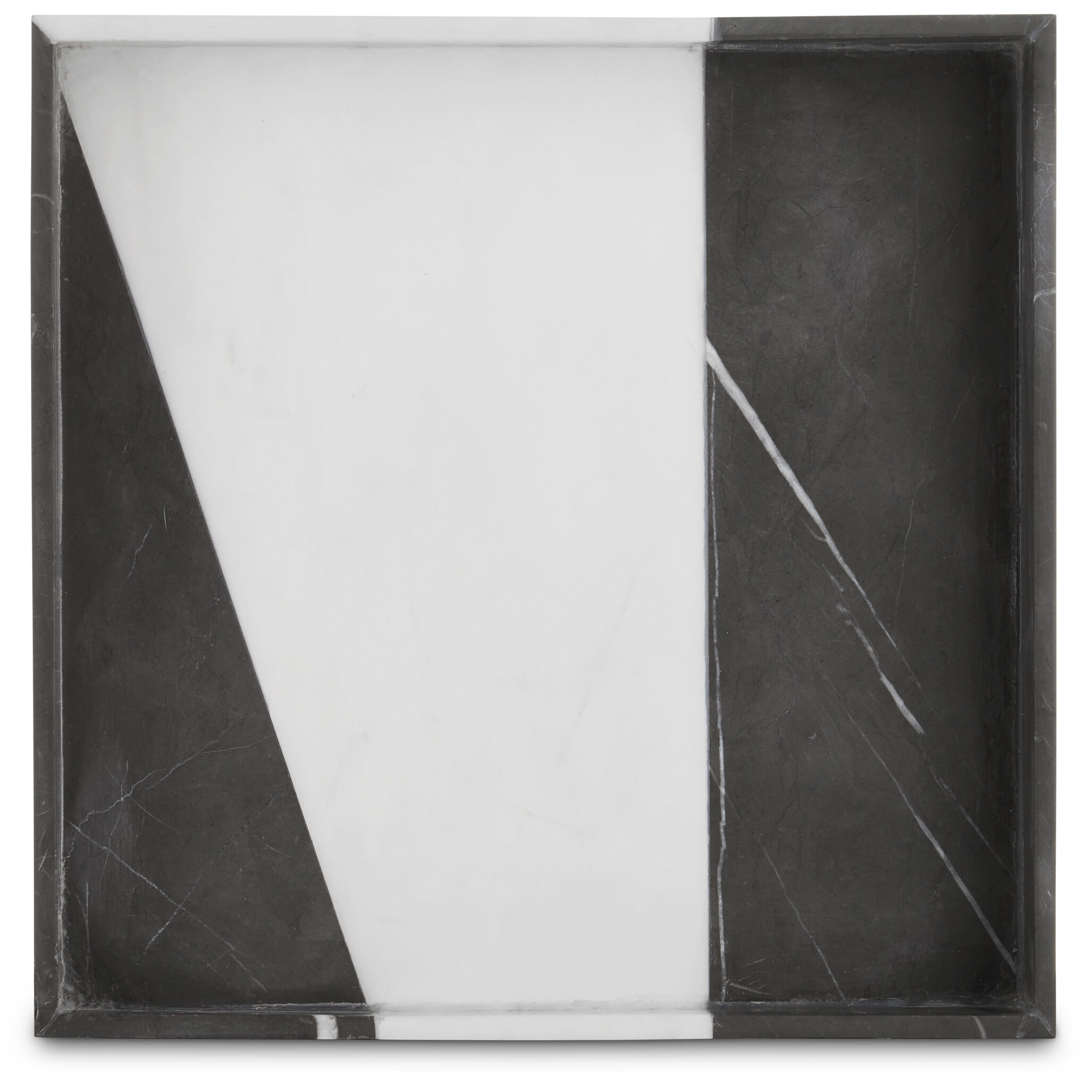 Sena Black and White Marble Tray