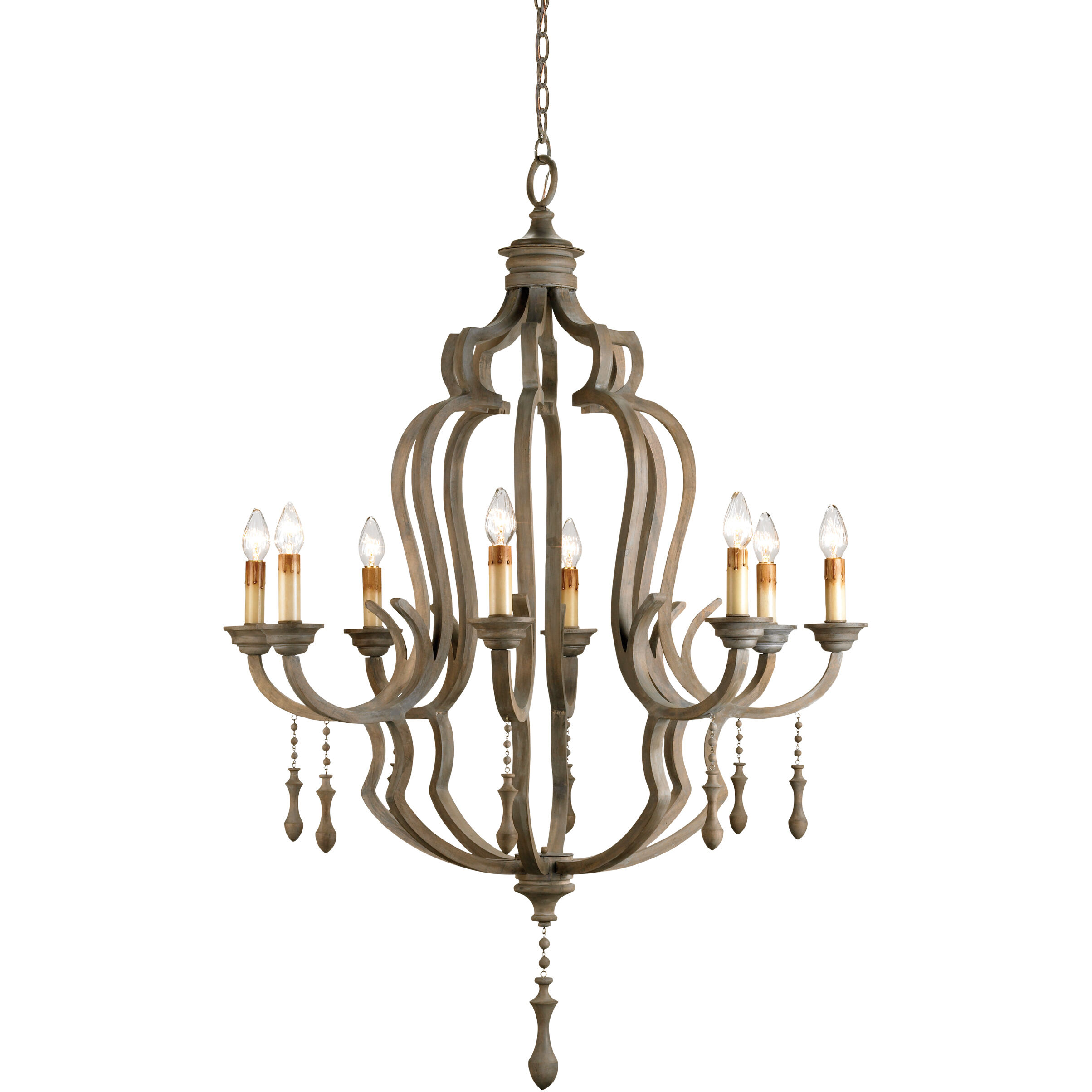 Waterloo 8 Light 41 inch Washed Gray Chandelier Ceiling Light