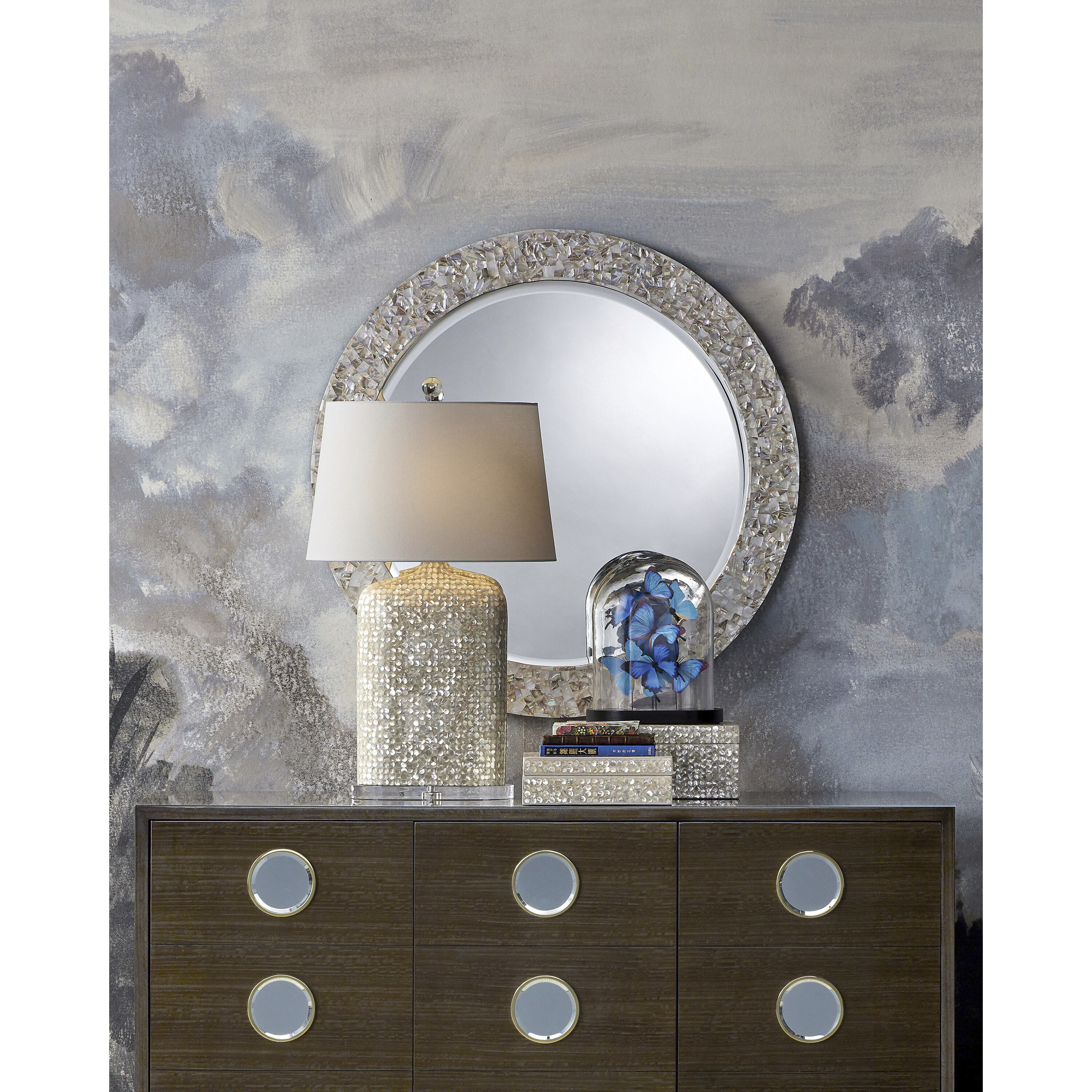 Gerri Dot 31.5 inch 150 watt White/Clear Table Lamp Portable Light