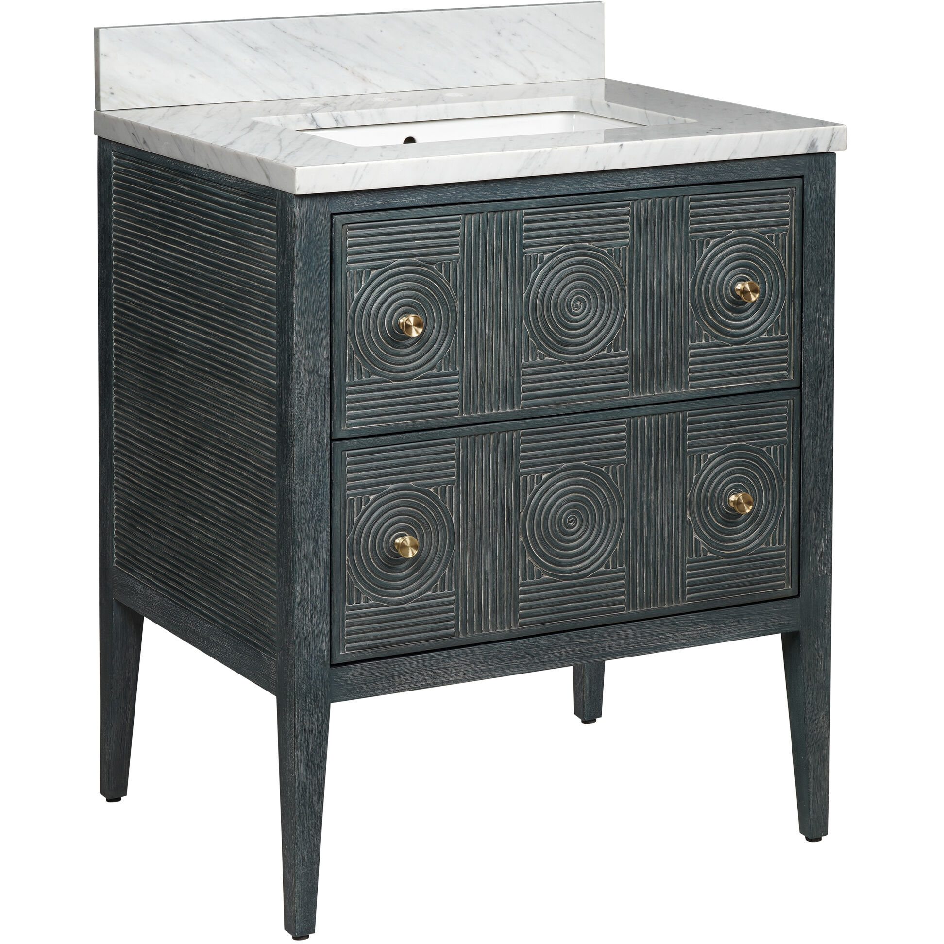 Santos 28 X 34 inch Vintage Navy/Natural/White/Brushed Brass/Polished Nickel Vanity with Undermount Sink