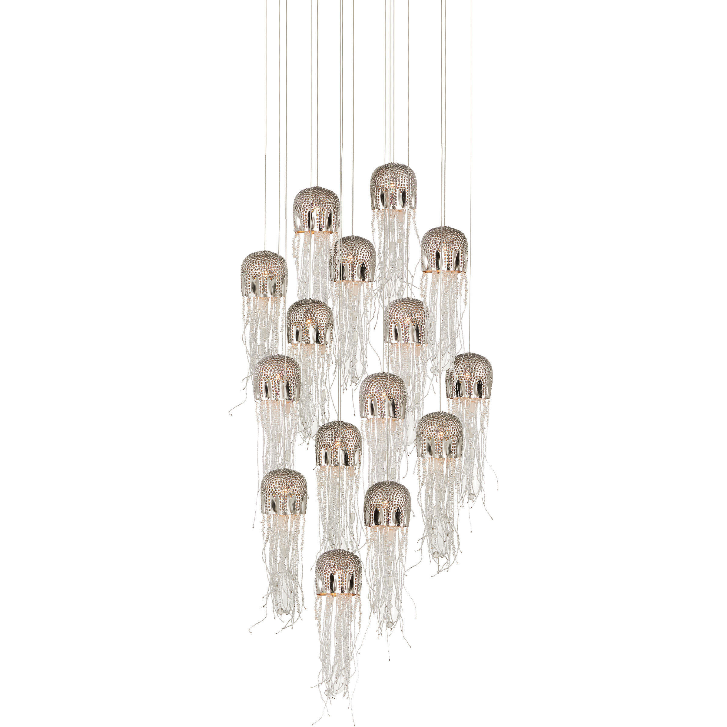 Medusa 15 Light 23 inch Silver Multi-Drop Pendant Ceiling Light