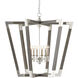 Bastian 6 Light 37.25 inch Chateau Gray/Contemporary Silver Leaf Chandelier Ceiling Light, Large