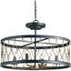 Crisscross 4 Light 22 inch French Black/Pyrite Bronze Semi-Flush Mount Ceiling Light, Semi-Flush Convertible