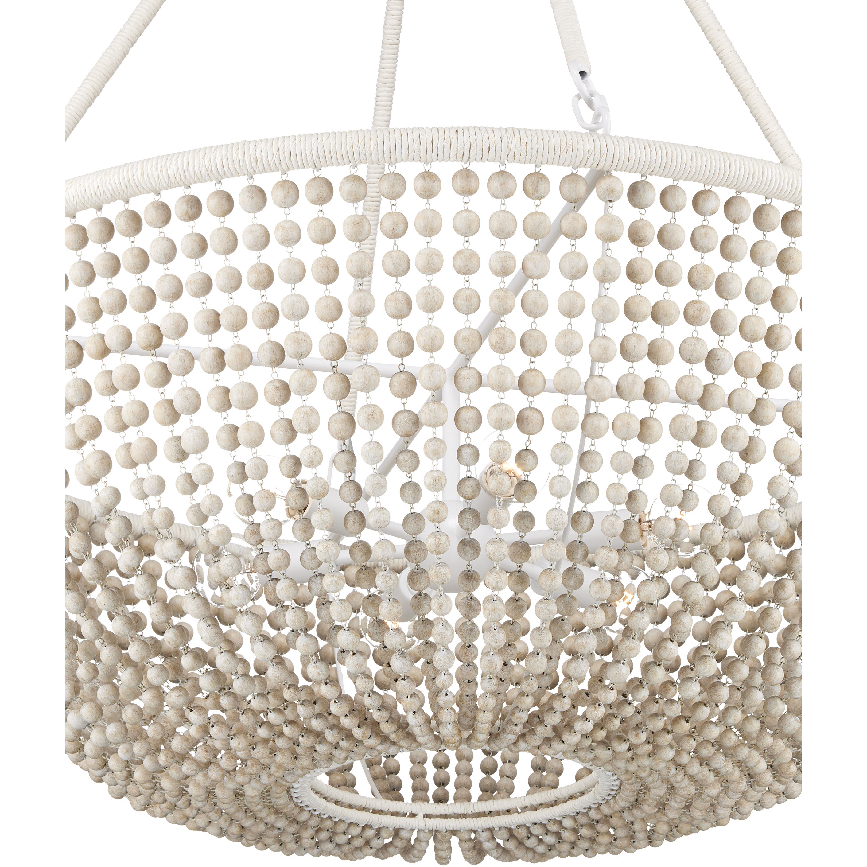 Wychwood 6 Light 32 inch Sugar White/Sandstone/White Chandelier Ceiling Light