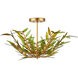 Babylon 6 Light 30.5 inch Green/Contemporary Gold Leaf/Contemporary Gold Pendant Ceiling Light