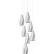 Posh 7 Light 13 inch White/Silver Multi-Drop Pendant Ceiling Light
