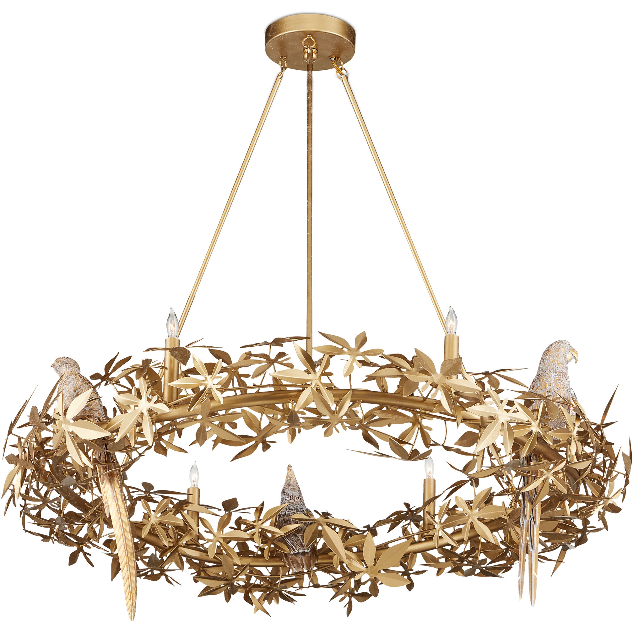 Aviary 6 Light 41.25 inch Swedish Gold Ring Chandelier Ceiling Light