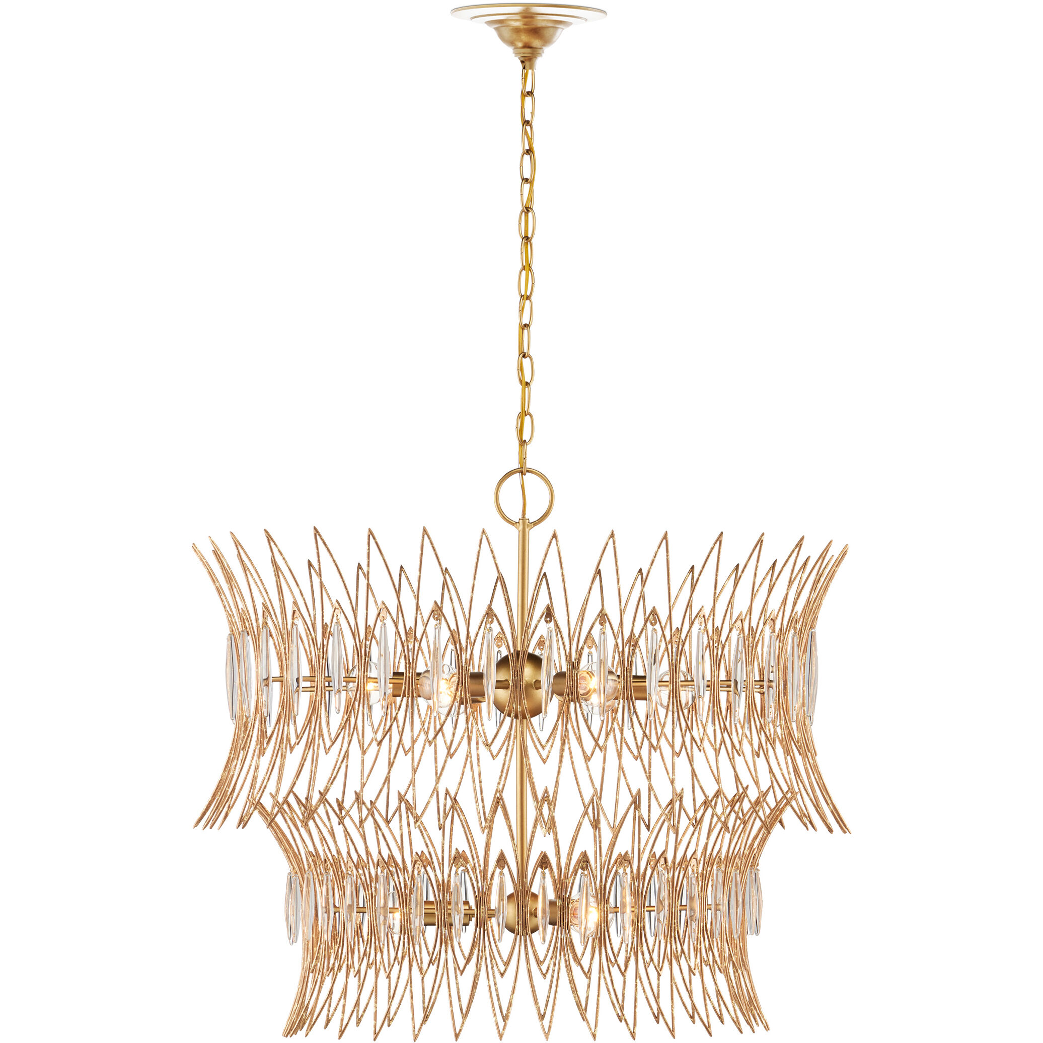 Marquise 9 Light 30 inch Clear/Luxor Gold Chandelier Ceiling Light, Medium