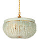 Bayou 3 Light 19 inch Contemporary Gold Leaf/Seaglass Chandelier Ceiling Light