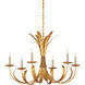 Bette 6 Light 33 inch Grecian Gold Leaf Chandelier Ceiling Light, Bunny Williams Collection