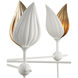 Peace Lily 6 Light 47 inch Gesso White/Silver Leaf Chandelier Ceiling Light