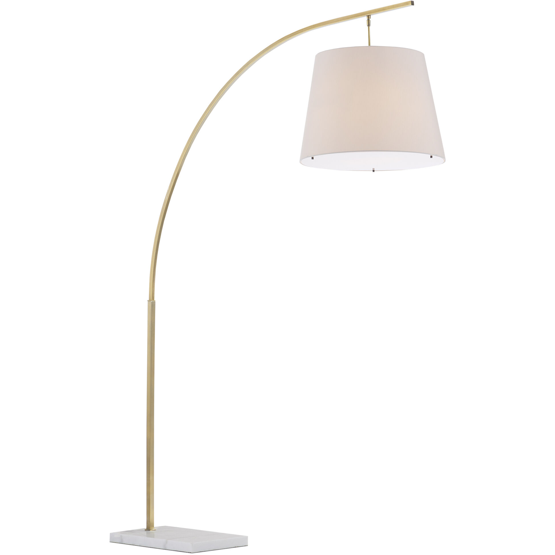 Cloister 87 inch 75 watt Antique Brass and White Floor Lamp Portable Light, Large