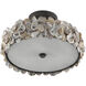 Oyster 3 Light 19 inch Textured Bronze/Natural Semi-Flush Mount Ceiling Light