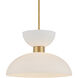 Zevio 1 Light 15.75 inch Antique Brass and White and Opaque Pendant Ceiling Light