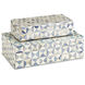 Sky Blue 10 inch Blue/White Boxes, Set of 2