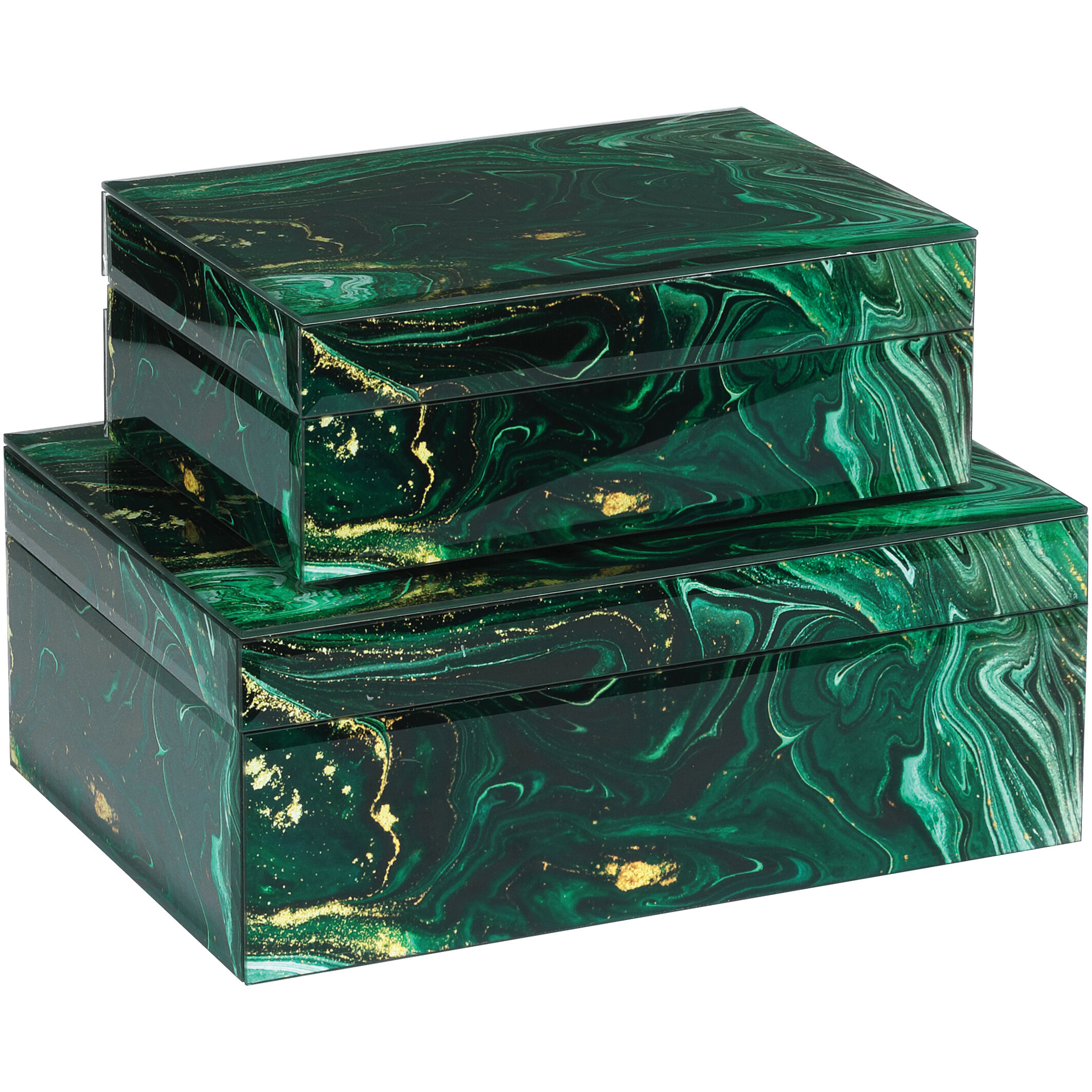 Interstellar 9.75 inch Dark Green Boxes, Set of 2