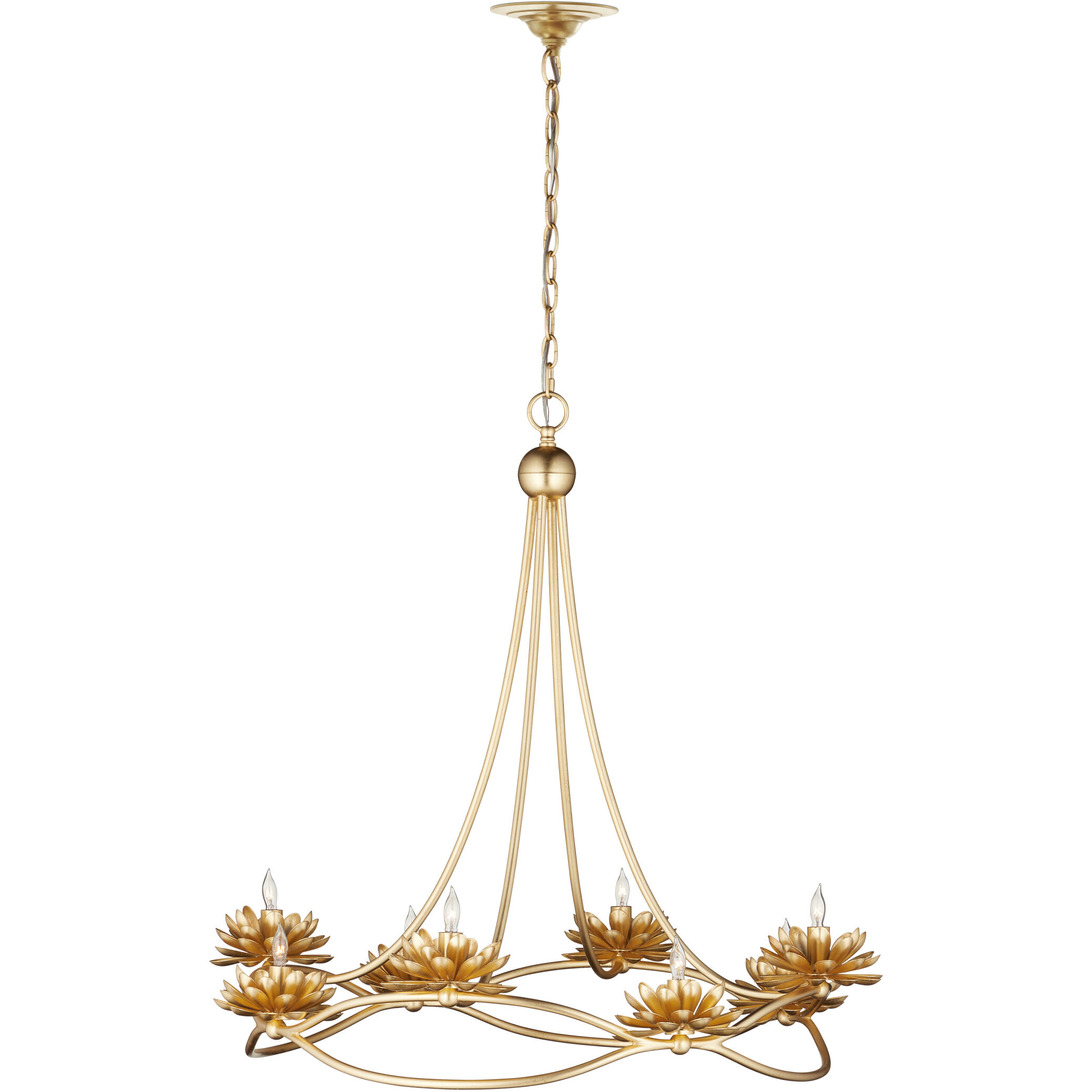 Cyrene 8 Light 32 inch Gold Leaf Chandelier Ceiling Light