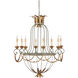 Elegance 8 Light 29 inch Etruscan/Gold Leaf Chandelier Ceiling Light