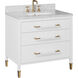 Verona 36 X 34 inch Acrylic White/Natural/White/Champagne Vanity with Undermount Sink