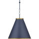 Pierrepont 1 Light 16 inch Hiroshi Dark Blue and Contemporary Gold Leaf Pendant Ceiling Light, Small