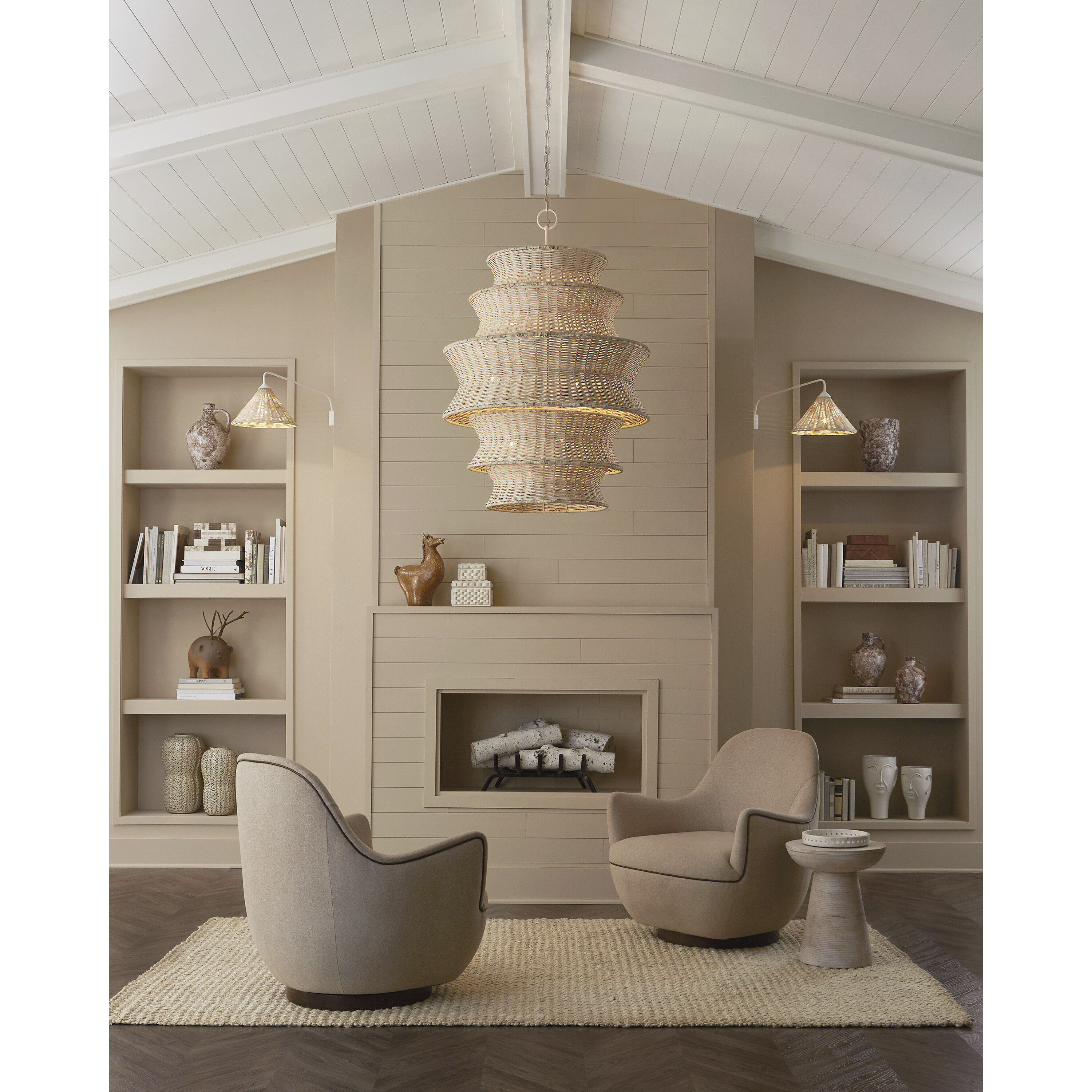 Phebe 9 Light 32 inch Bleached Natural and Vanilla Chandelier Ceiling Light, Large