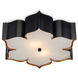 Grand Lotus 2 Light 19 inch Satin Black/Contemporary Gold Flush Mount Ceiling Light