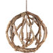 Driftwood 3 Light 29 inch Natural/Washed Driftwood Orb Chandelier Ceiling Light