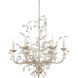 Crystal Bud 6 Light 28 inch Silver Granello Chandelier Ceiling Light, Medium