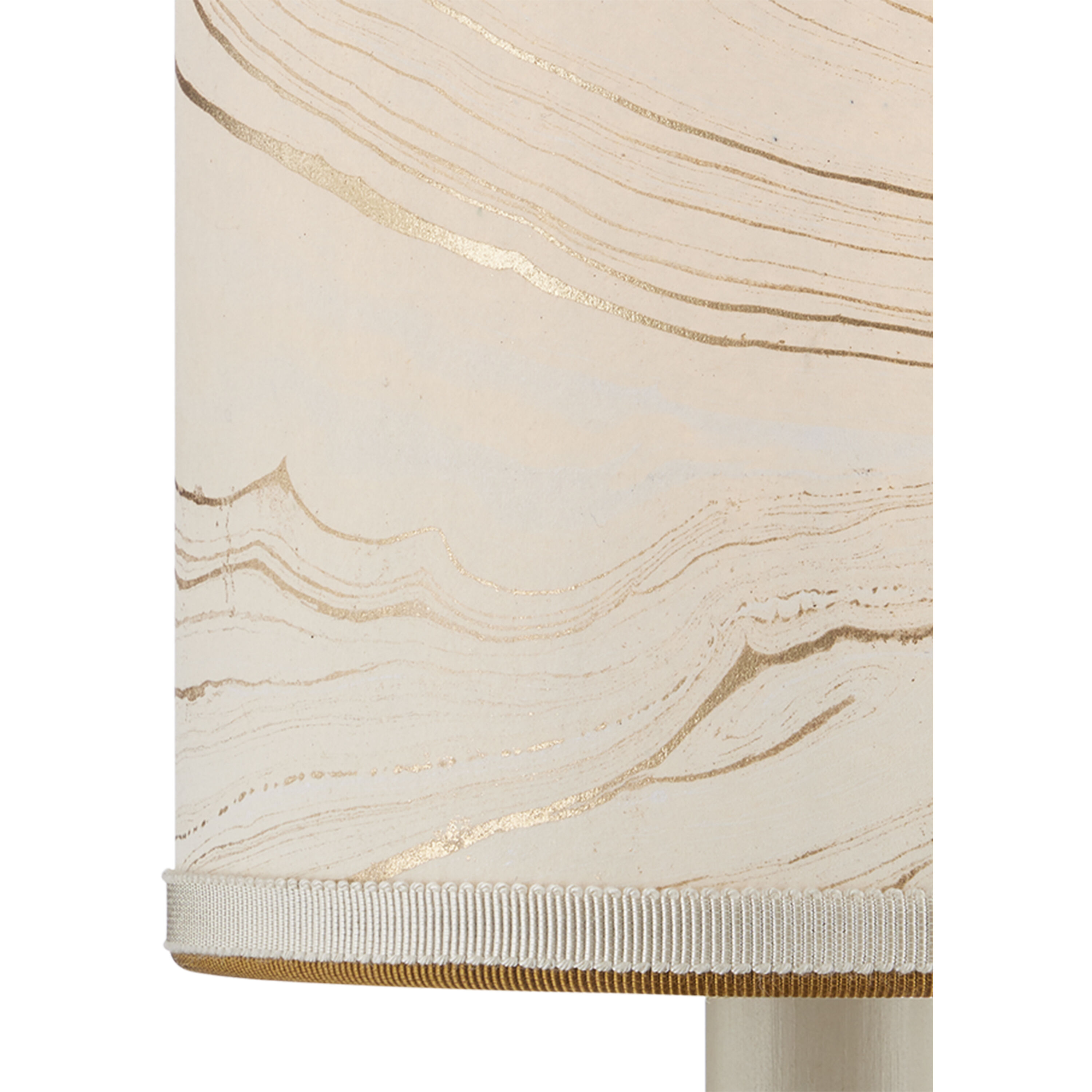 Marble Paper Cream and Gold Drum Chandelier Shade