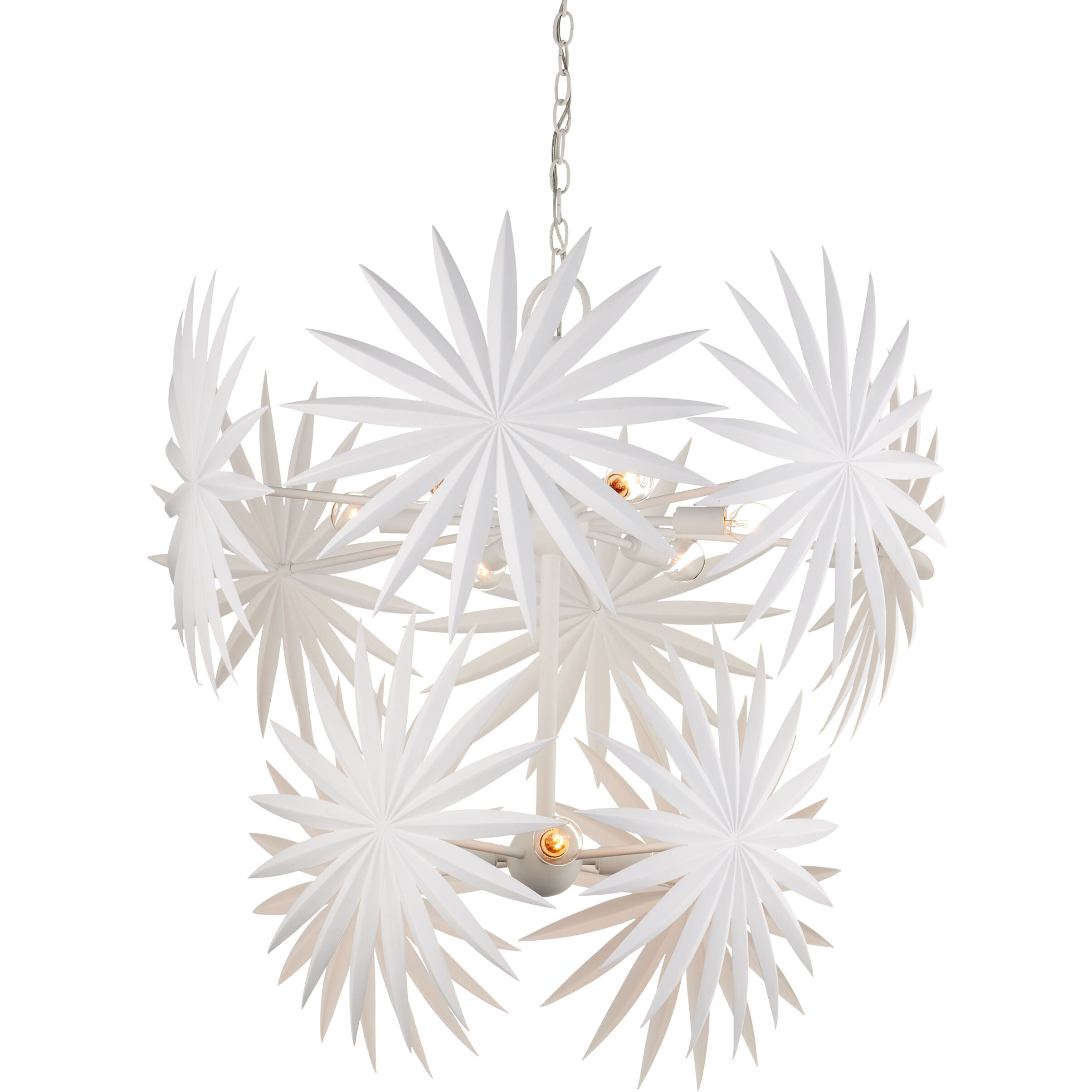 Bismarkia 10 Light 30 inch Gesso White Chandelier Ceiling Light, Medium, Marjorie Skouras Collection