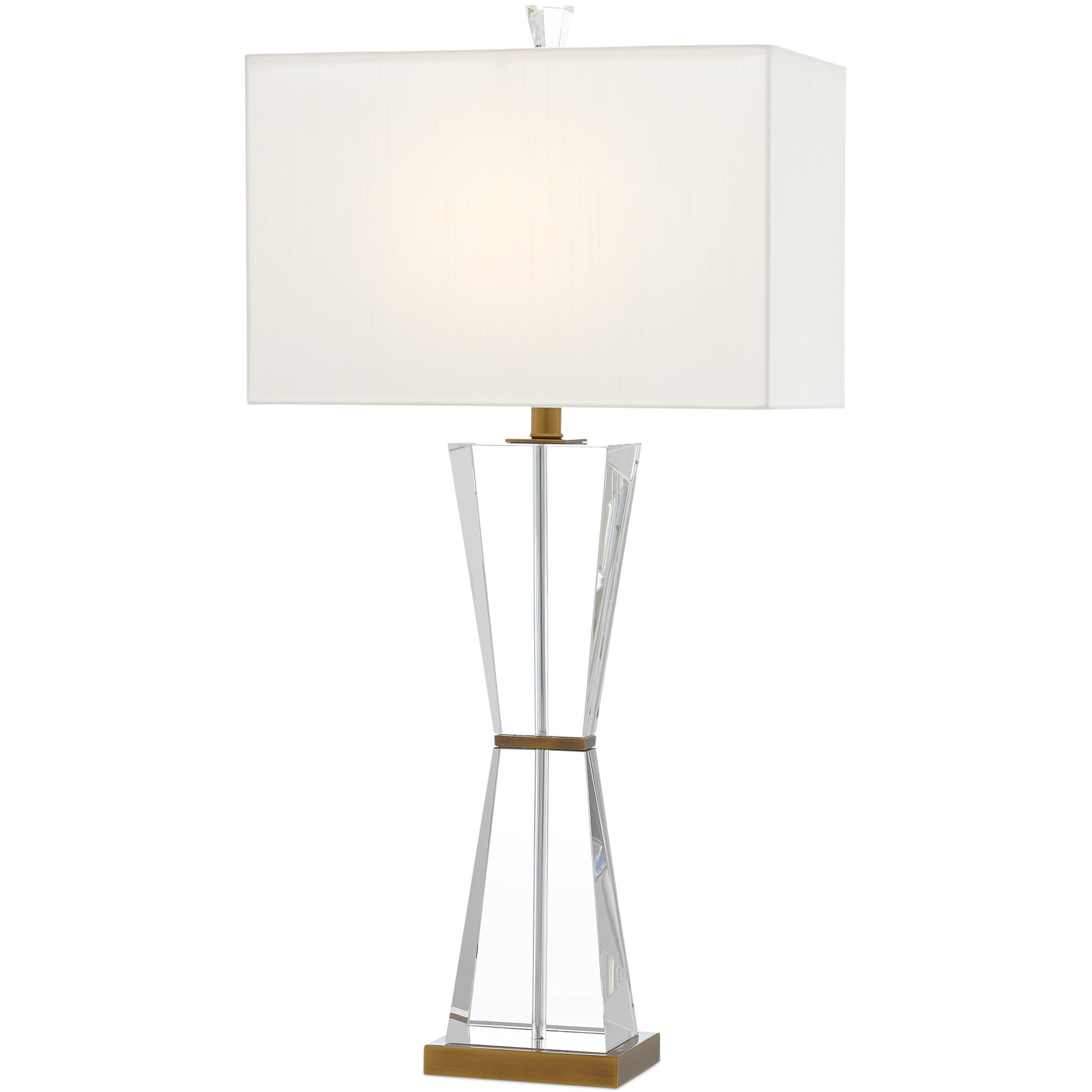 Laelia 34 inch 150 watt Clear/Antique Brass Table Lamp Portable Light