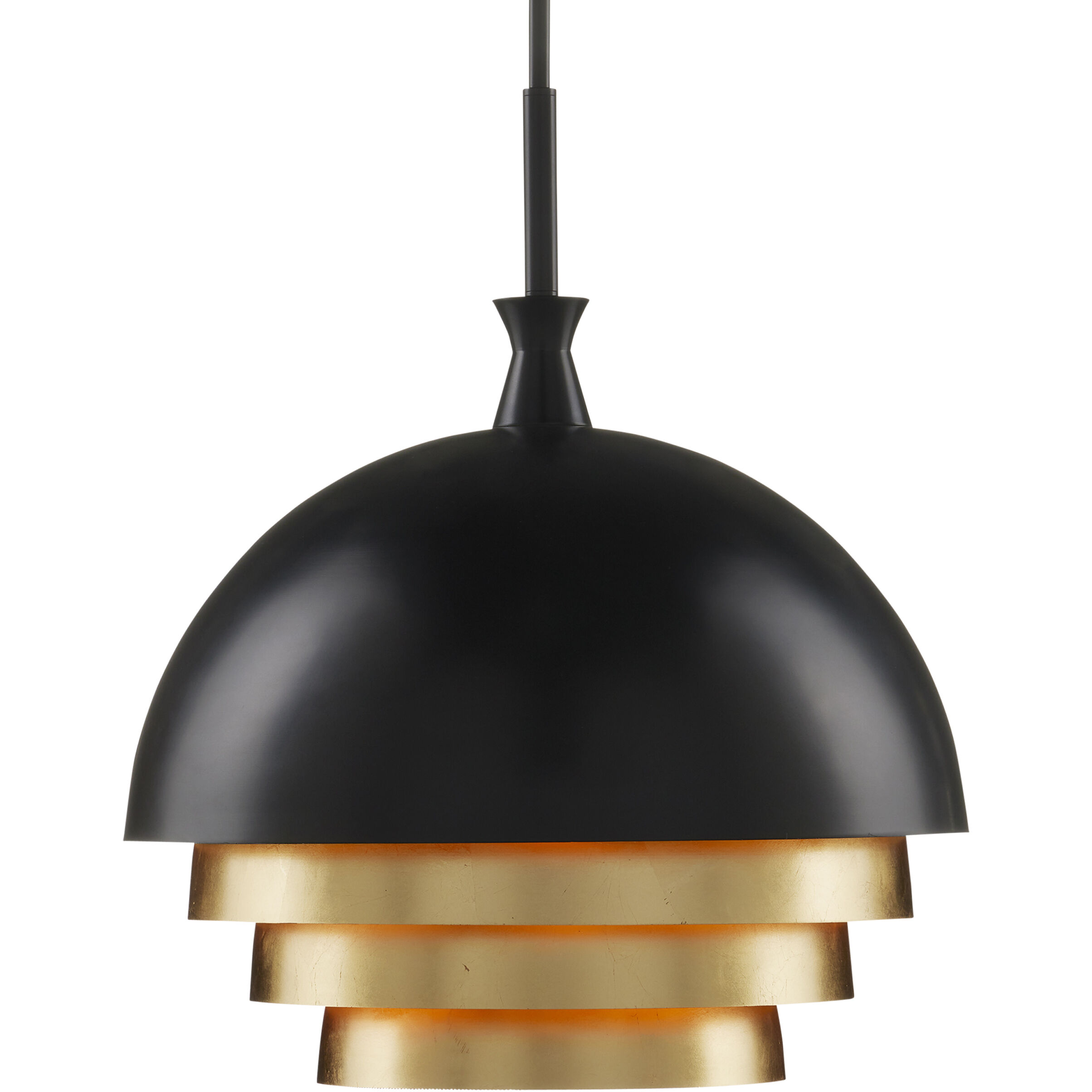 Salviati 3 Light 17.75 inch Black and Gold Leaf Pendant Ceiling Light, Large