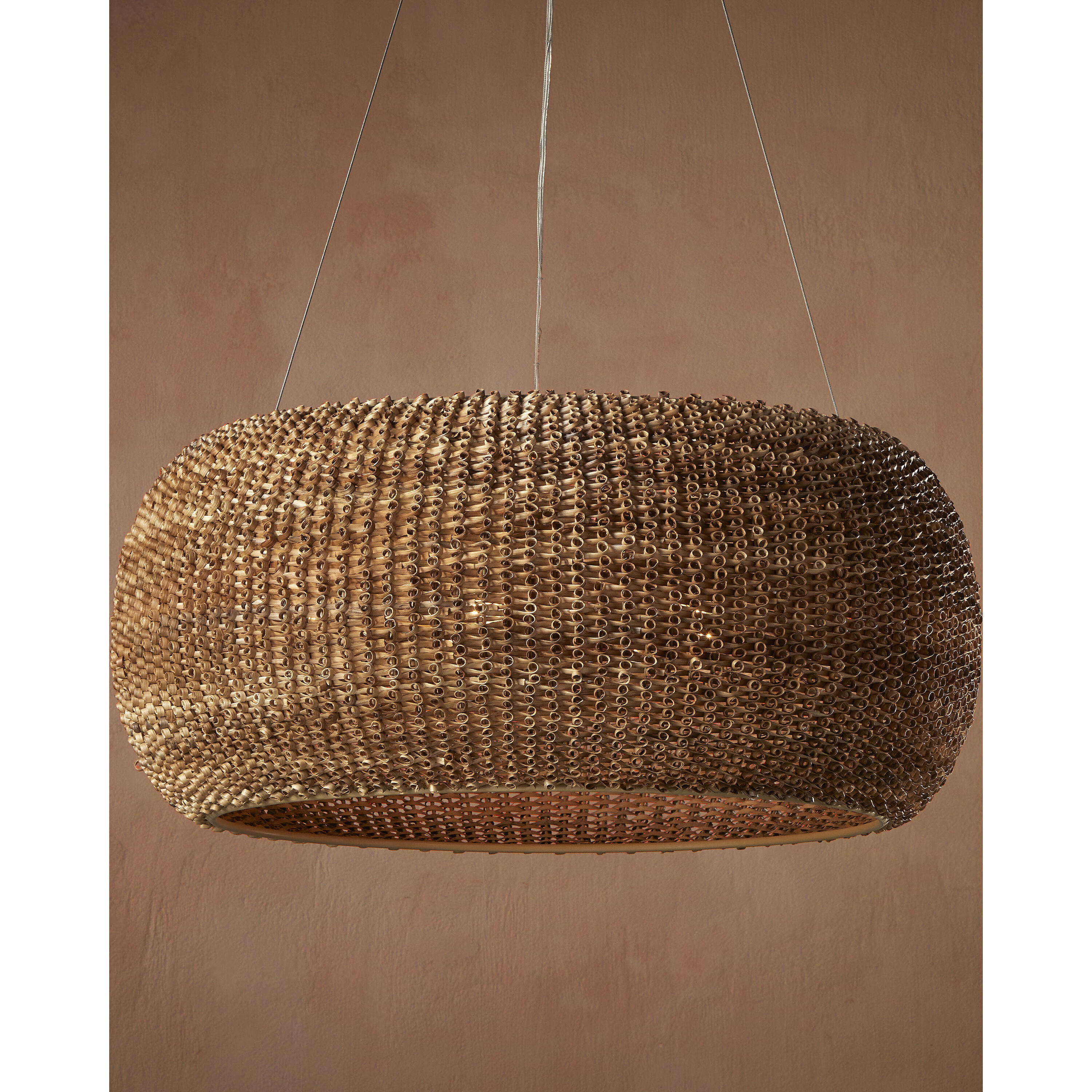 Boucle 6 Light 36 inch Natural/Beige Chandelier Ceiling Light