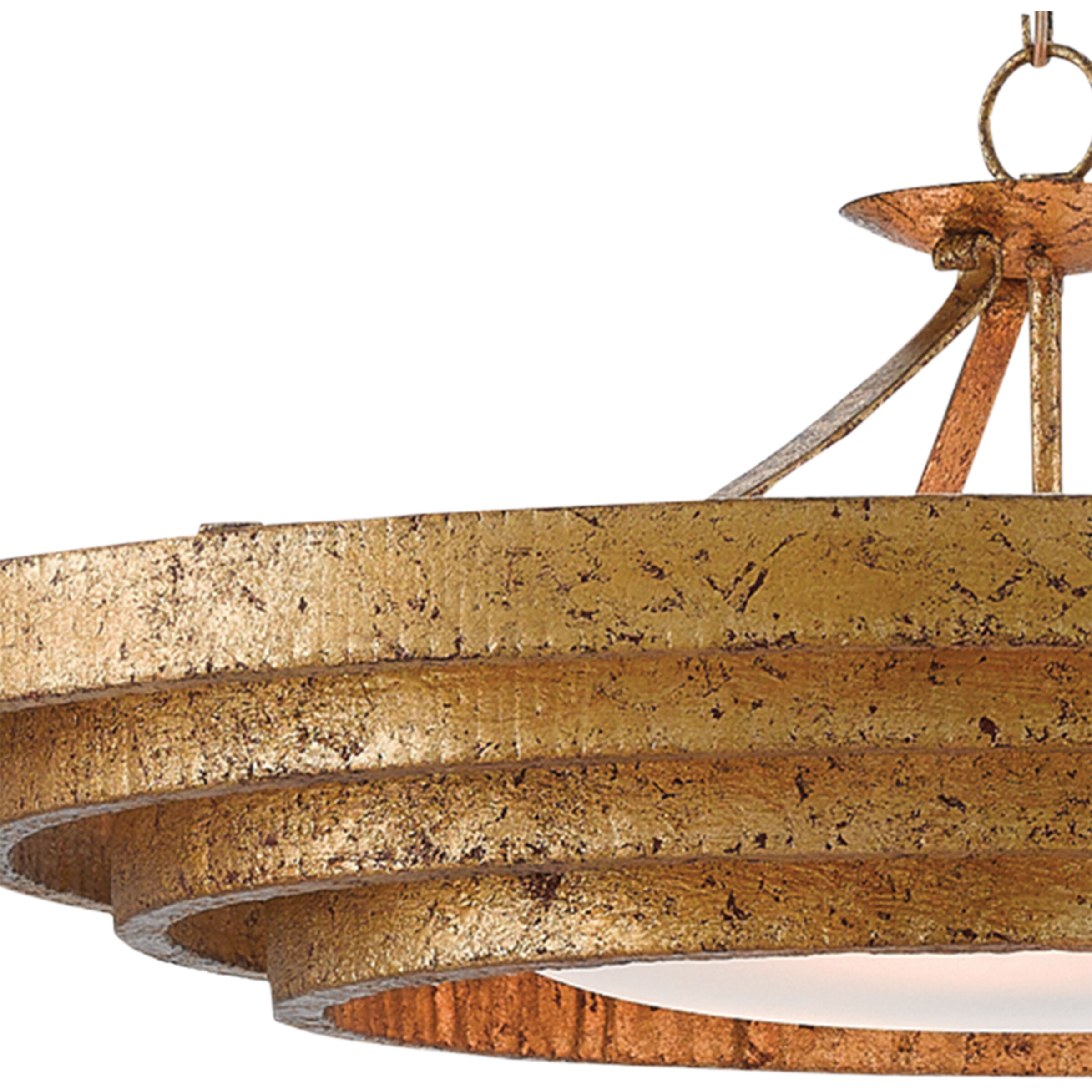 Belle 3 Light 36 inch Gold Leaf Chandelier Ceiling Light, Bunny Williams Collection