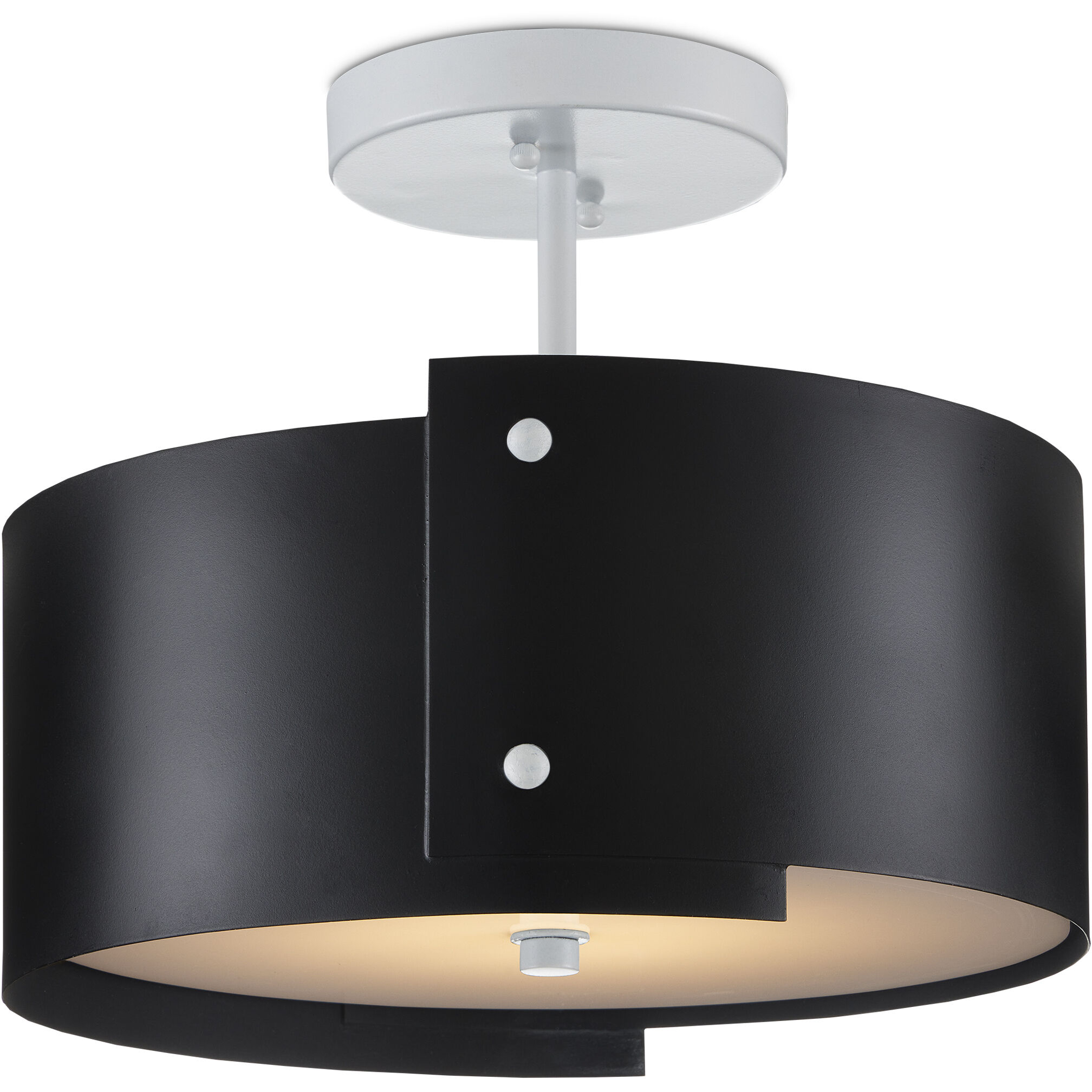 Ritsu 1 Light 13.75 inch Blacksmith and Sugar White Semi-Flush Mount Ceiling Light