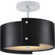Ritsu 1 Light 13.75 inch Blacksmith and Sugar White Semi-Flush Mount Ceiling Light