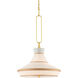 Perth 2 Light 22 inch Gold Leaf/White Pendant Ceiling Light