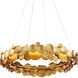 Lavengro 1 Light 32 inch Contemporary Gold Leaf and White Chandelier Ceiling Light