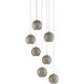 Giro 7 Light 16 inch Painted Silver/Nickel/Blue Multi-Drop Pendant Ceiling Light