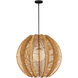 Barbary 1 Light 33.25 inch Natural/Black/Frosted White Outdoor Pendant