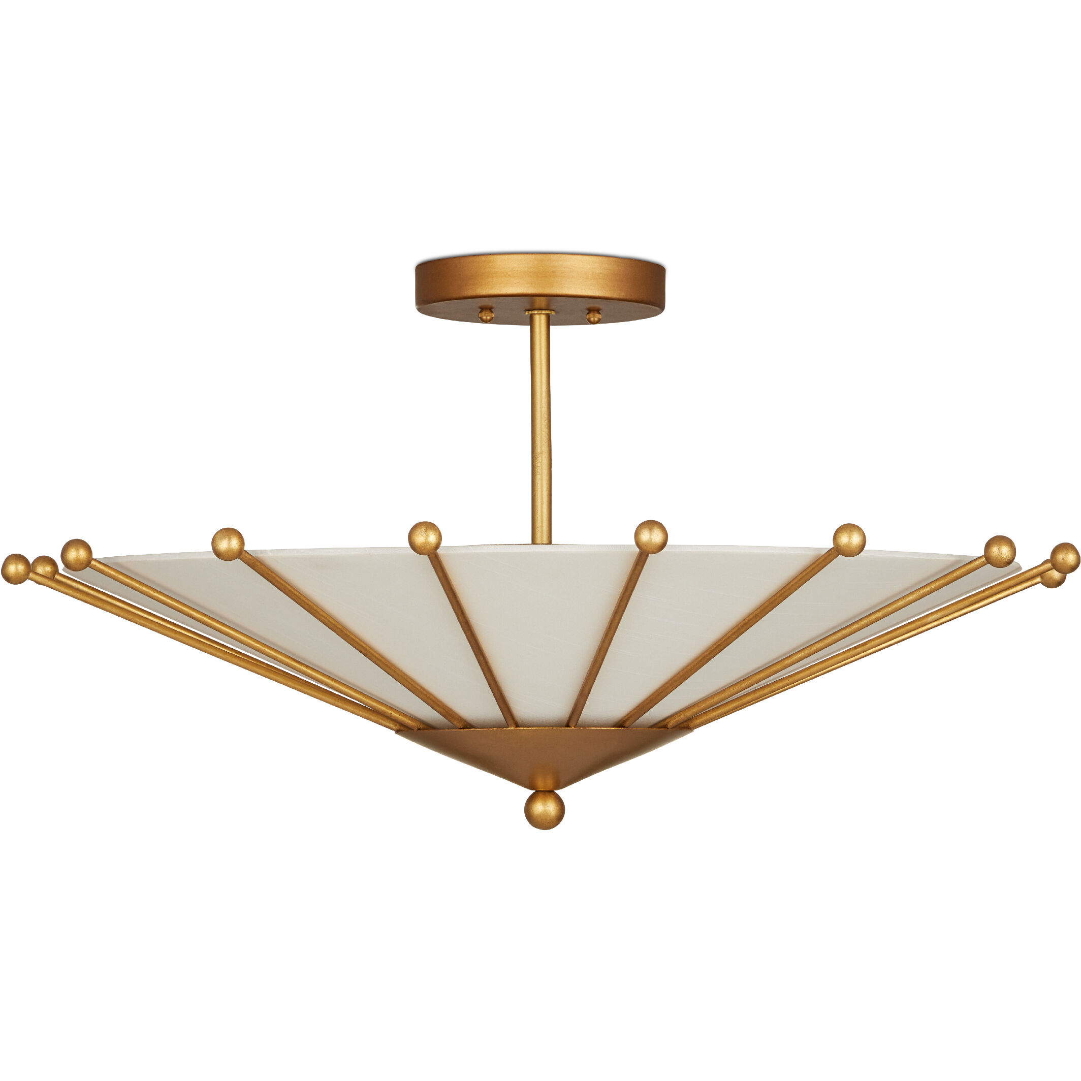 Epoch 1 Light 26 inch Contemporary Gold Leaf/Sugar White Semi-Flush Mount Ceiling Light