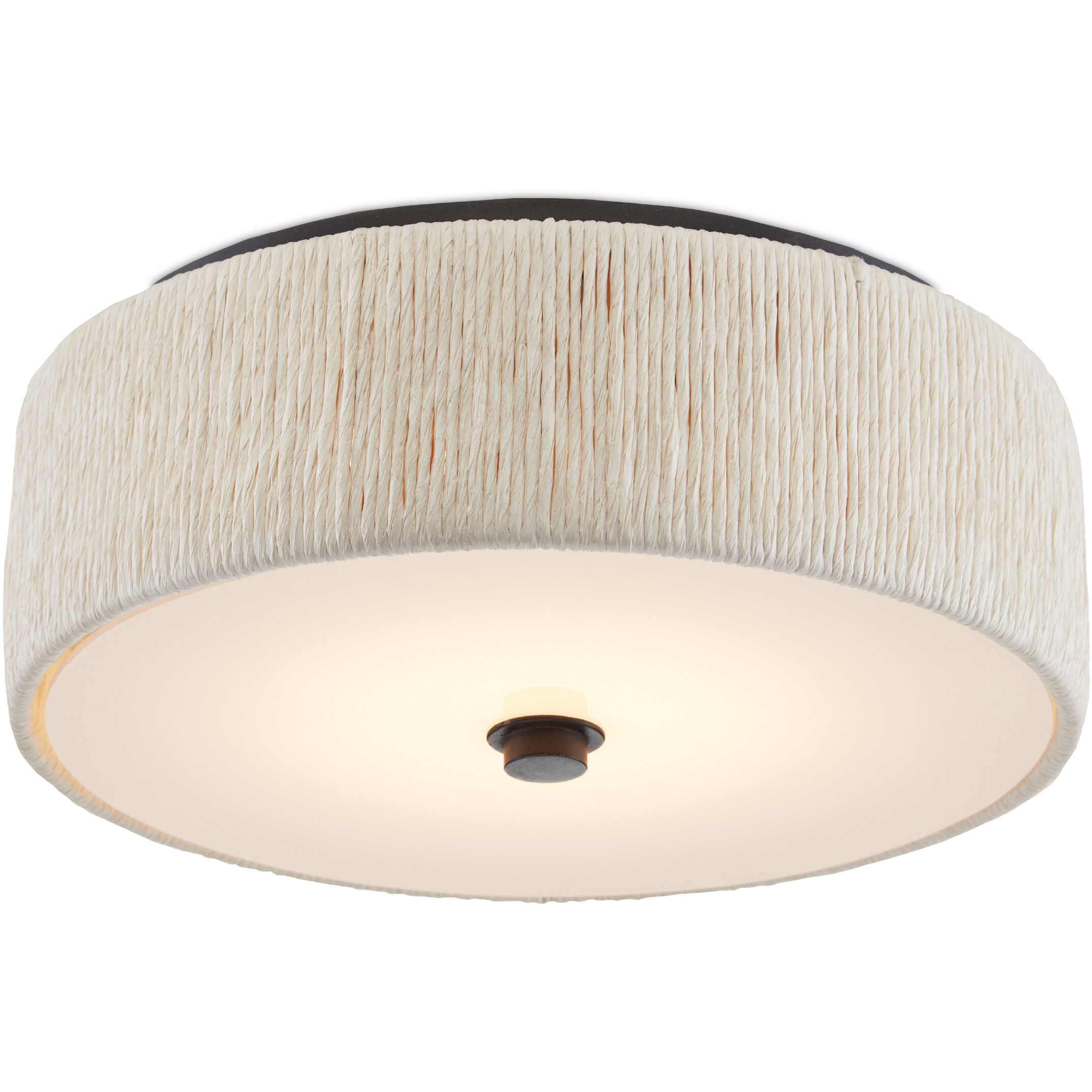Tyrone 1 Light 14 inch Natural/Black Flush Mount Ceiling Light