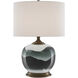 Boreal 25 inch 150 watt White/Green/Antique Brass Table Lamp Portable Light