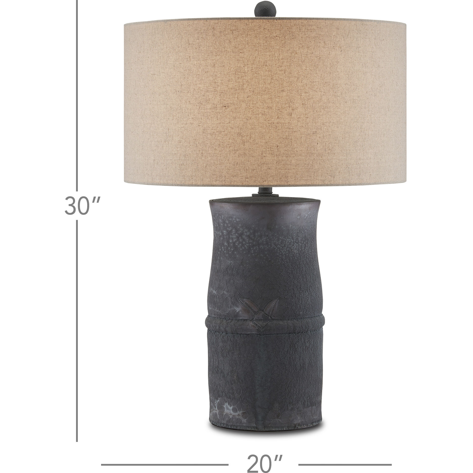 Croft 30 inch Satin Dark Gray Table Lamp Portable Light