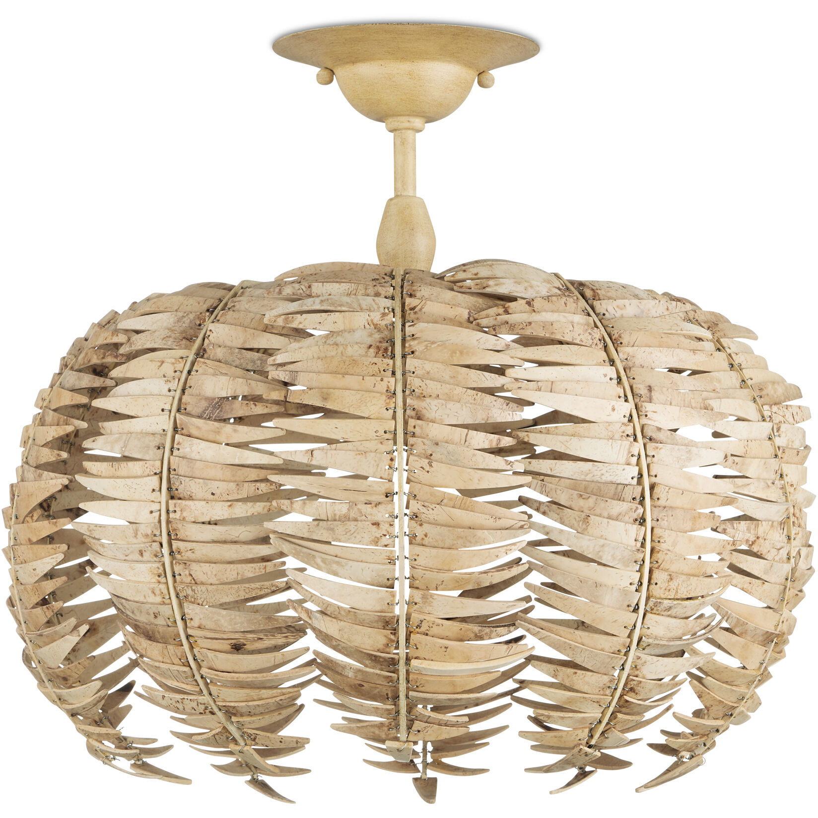 Tiptur LED 15.75 inch Natural/Coco Cream Semi-Flush Mount Ceiling Light